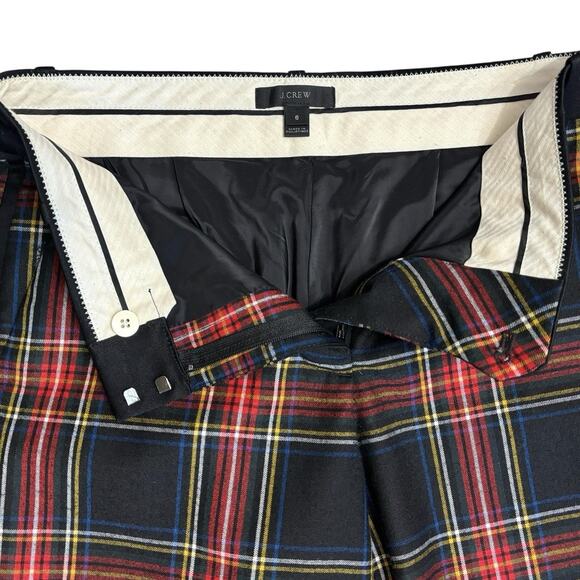 J. Crew Women's Cropped Pants Size 6 Tartan Plaid Wool Blend 26" Inseam E5726 - Picture 3 of 12